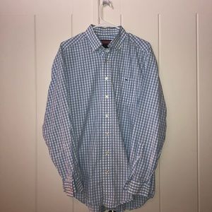 Men’s Blue and White Vineyard Vines Button Down